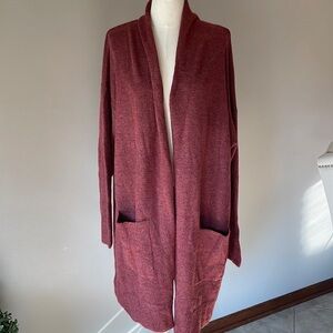 Nordstrom rack plus size open duster cardigan soft sweater NWT Heather Ruby 3X